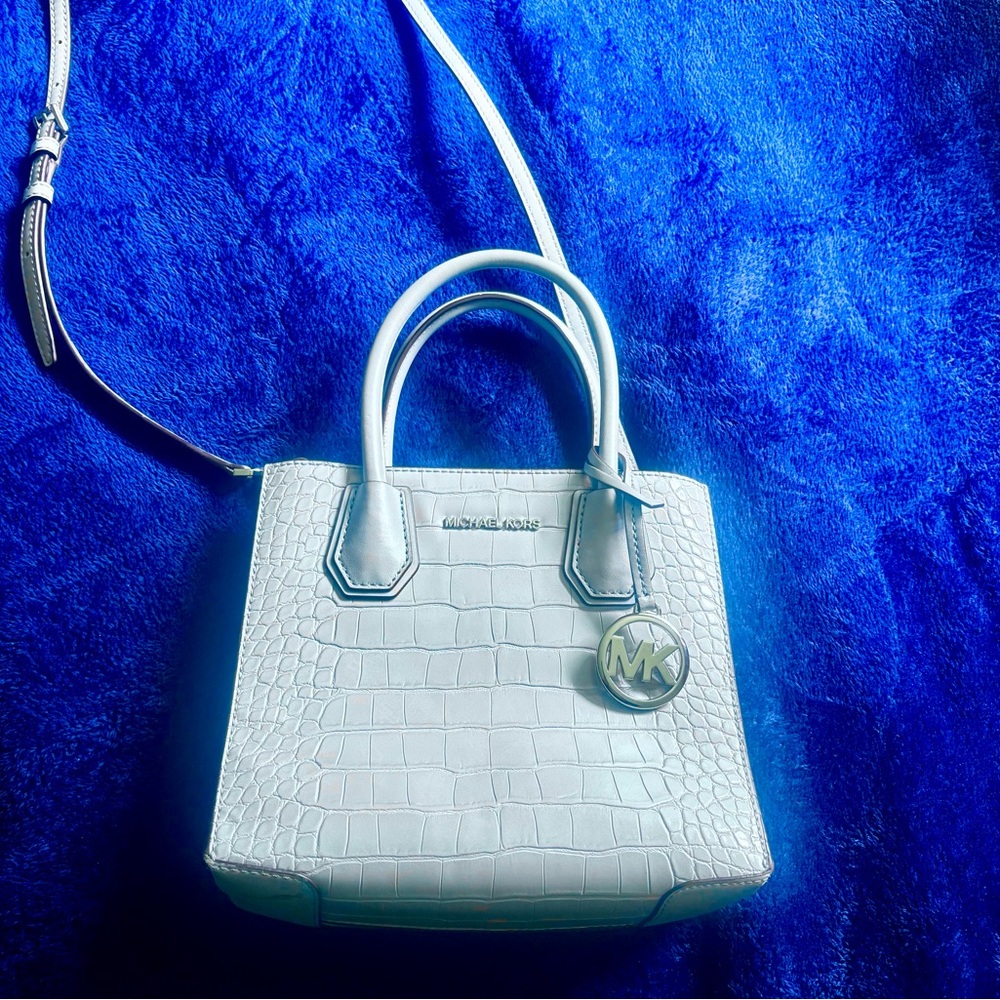 Michael Kors Sky Blue Mini Bag with Structured Design